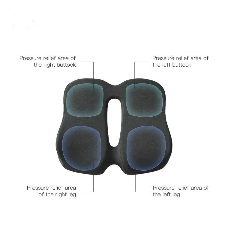 Memory Foam Sit Bone Relief Seat Cushion for Butt Lower Back Hamstrings Hips Ischial Tuberosity Reduce Fatigue for Chair