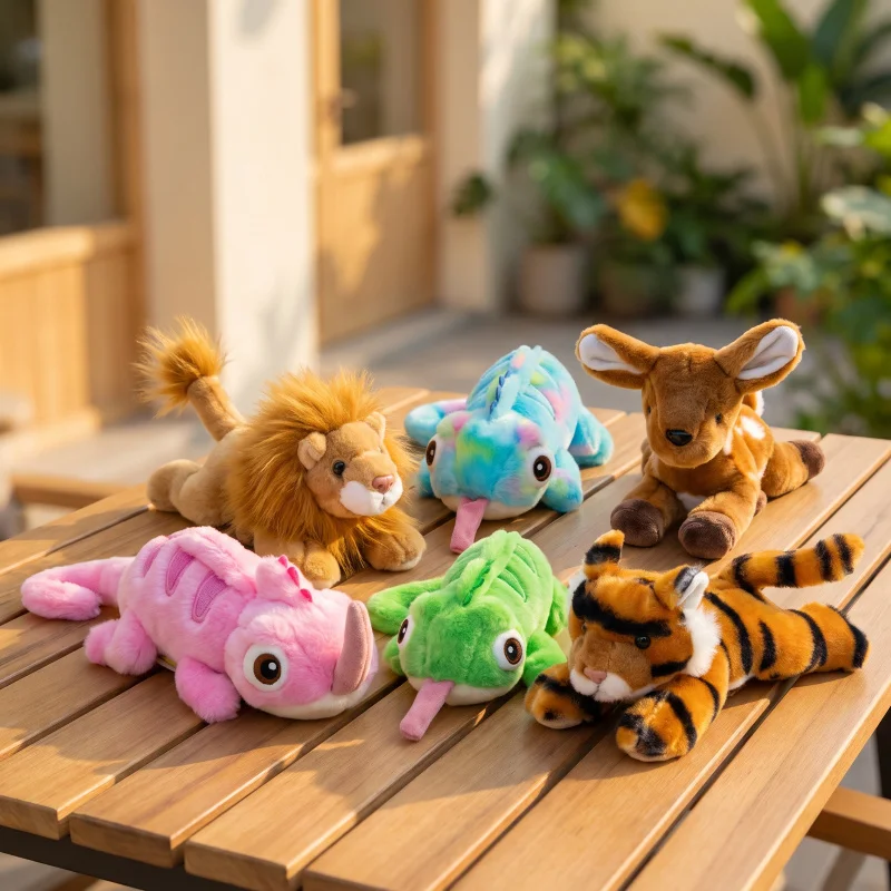 Cute Shoulder Strap Plush Animals Lying On Shoulder Stuffed Doll Lion Chameleon Tiger Soft Plush Toy Cosplay Decor Birthday Gift