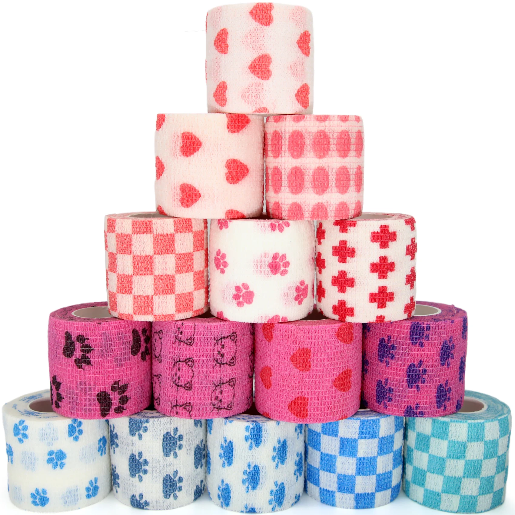 

24 Rolls Self Adherent Wrap Breathable for Pets Dogs Cats Horses, Athletic Cohesive Bandage, Sports Injury & Protection