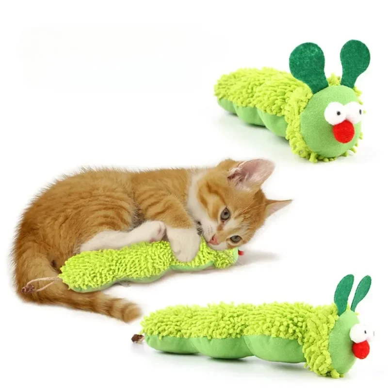 Cat Toys with Catnip Plush Caterpillar Scratch and Bite Resistant Cat Toy Simulation Pillow Caterpillar Crocodile  Dolphin