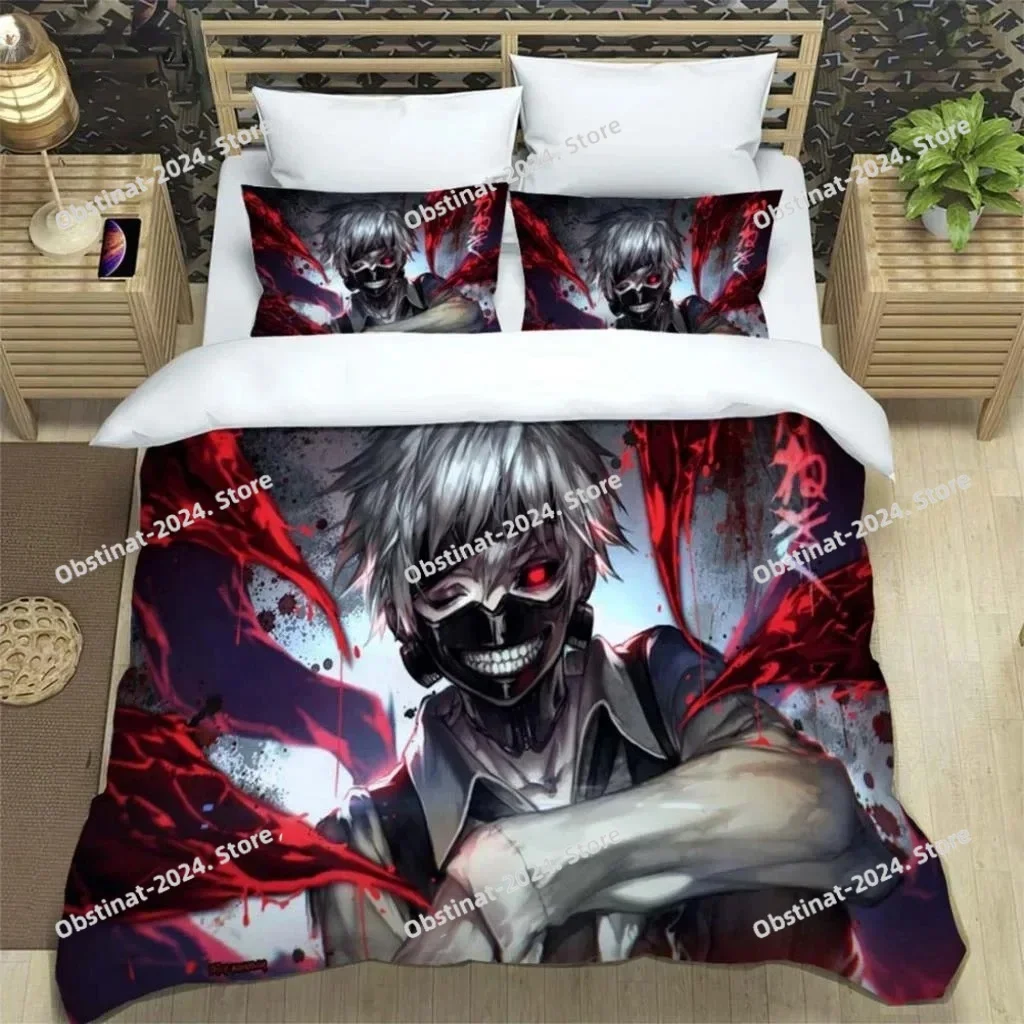 Japanese Fashion Anime Digital Printing Polyester Bedding Set For Boys And Girls, Youth Bedding Set, Couple Gift