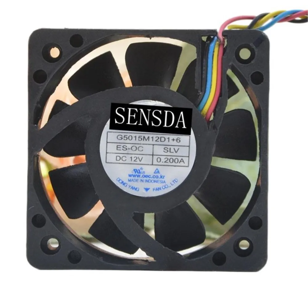 silent quiet 50mm fan For NONOISE G5015M12D1+6 12V 0.2A 50*50*15mm 4pin PWM Car Audio Cooling Fan