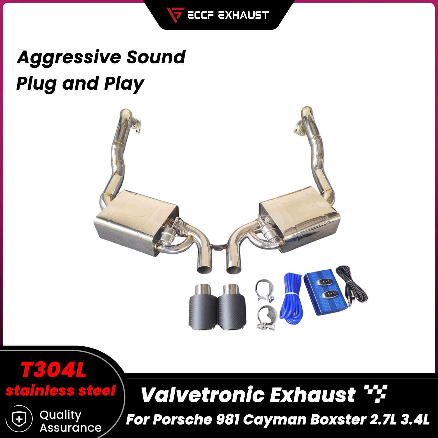 

Пневматический клапан Catback с агрессивным звуком для Porsche 981 Cayman Boxster 2,7 л 3,4 л Unleash Максимальная производительность