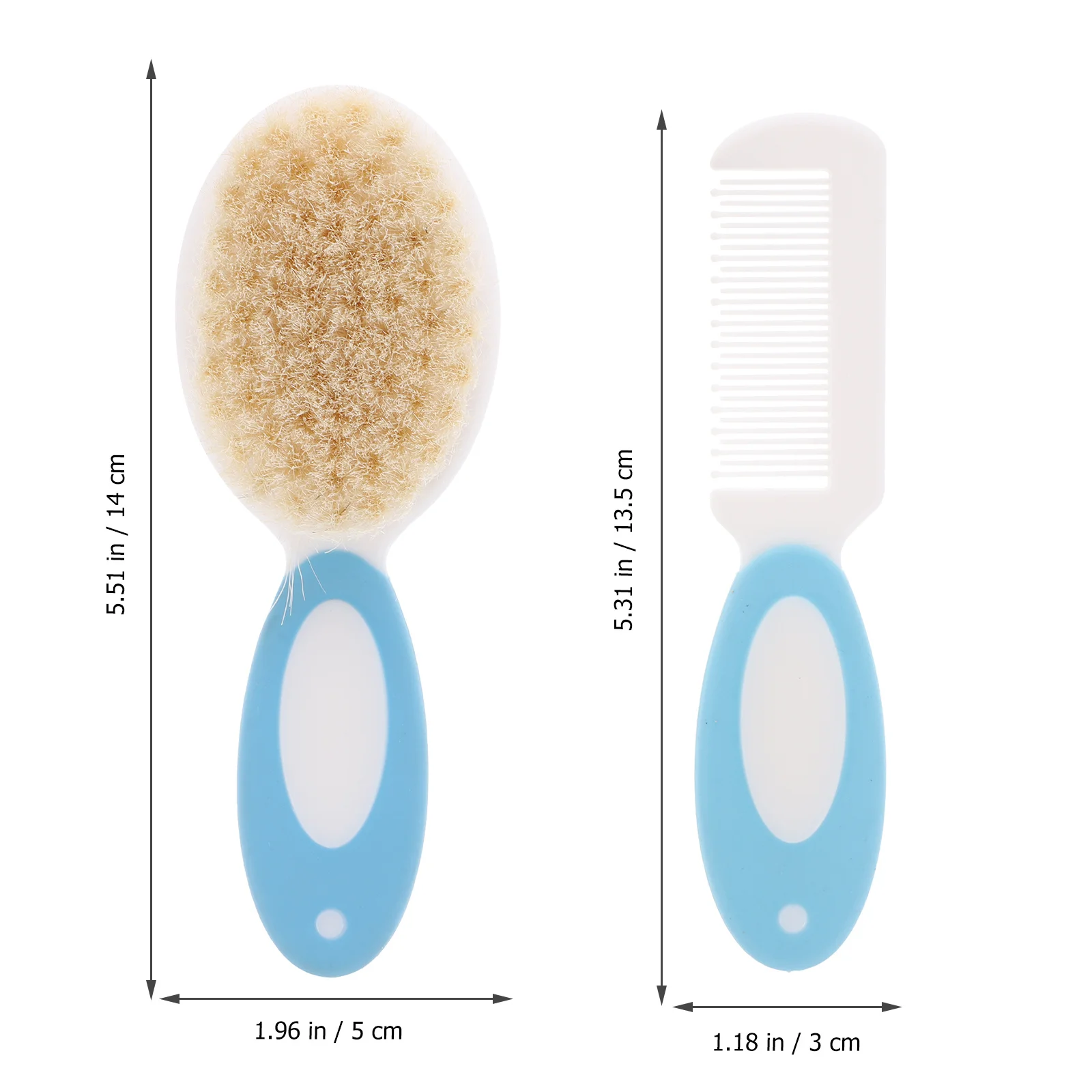 2개입 아기 헤어 브러시 천연 양모 브리슬 유아용 부드러운 헤어 콤 두피 자극 마사지기 어린이용 디탱글러