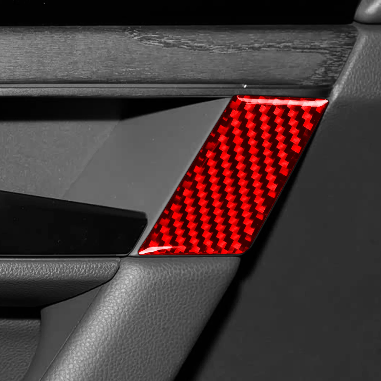 For Volkswagen Touareg2019-2026Car Open Door Switch Cover Button Frame Trim Real Soft Carbon Fiber Interior Accessories Sticker