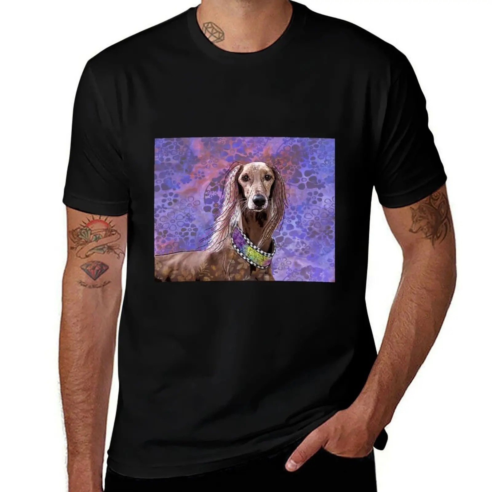 

Saluki pop art T-Shirt anime figures Personalized t-shirt for a boy graphic shirts oversized t shirts for men