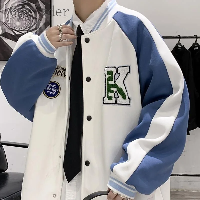 Spring Autumn Baseball Uniform Unisex Hip Hop Loose Oversized Jacket Men's 2023 New Varsity Trendy Handsome Top