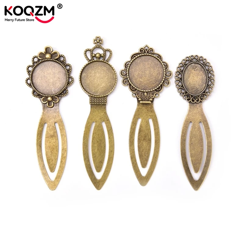 1pc Antique Bronze Cabochon Base Bezel Trays Bookmark Glass Pendant Setting Dome for DIY Charm Punk Jewelry Making Accessories