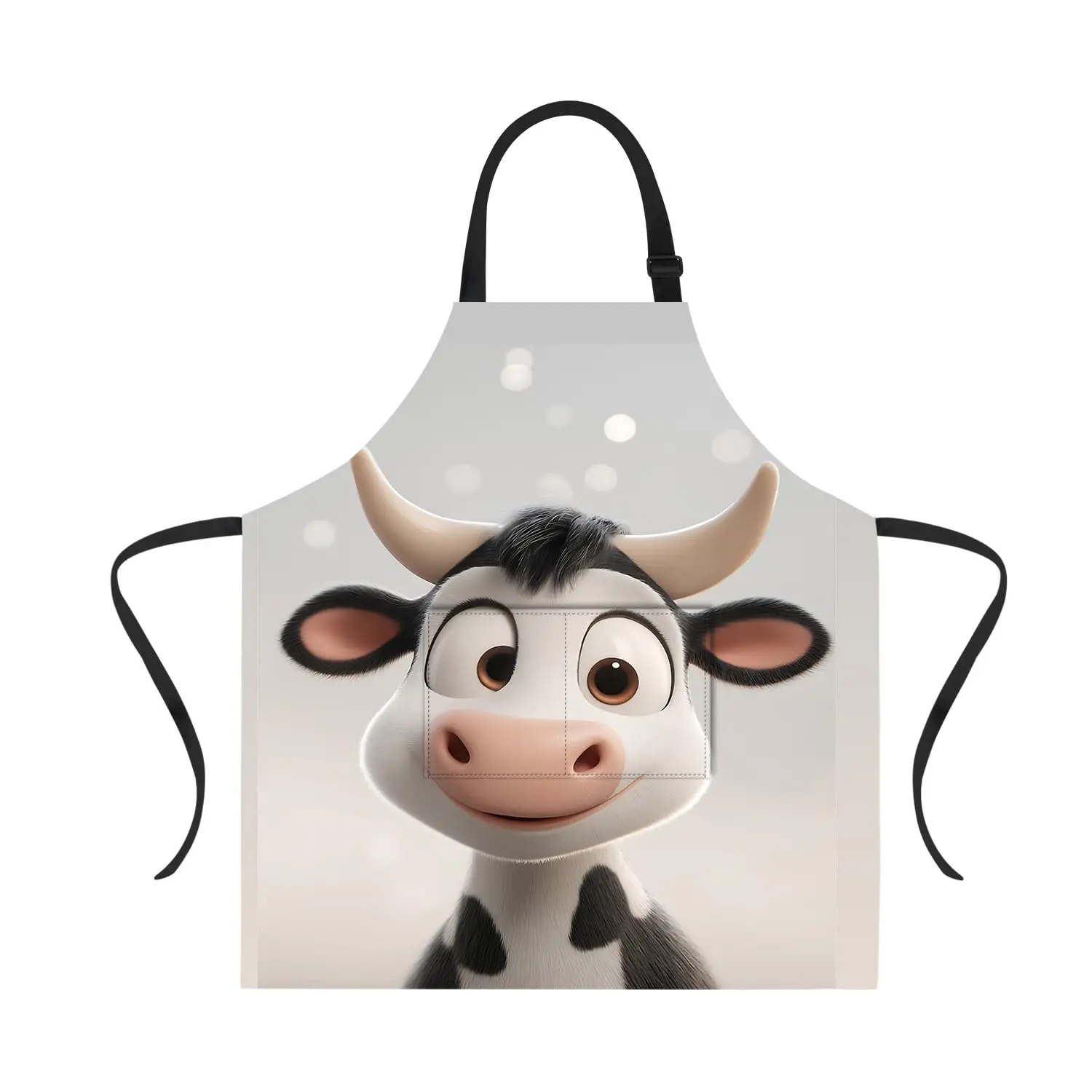 

Dairy Cow Apron for Women Men with Pockets, Adjustable Kitchen Chef Aprons for Cooking Waterproof Apron