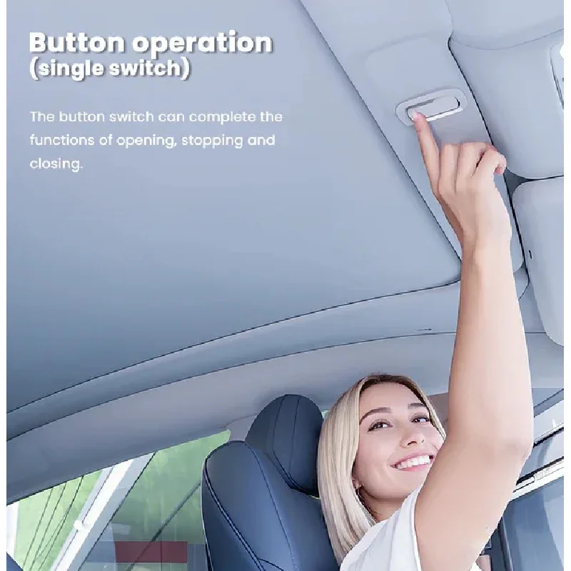 

Factory Hot Selling Electric Sunsh for Tesla Model Y Juniper 2025 One Switch Sun Visor Car Sunsh Roof Voice Control with Ambinet