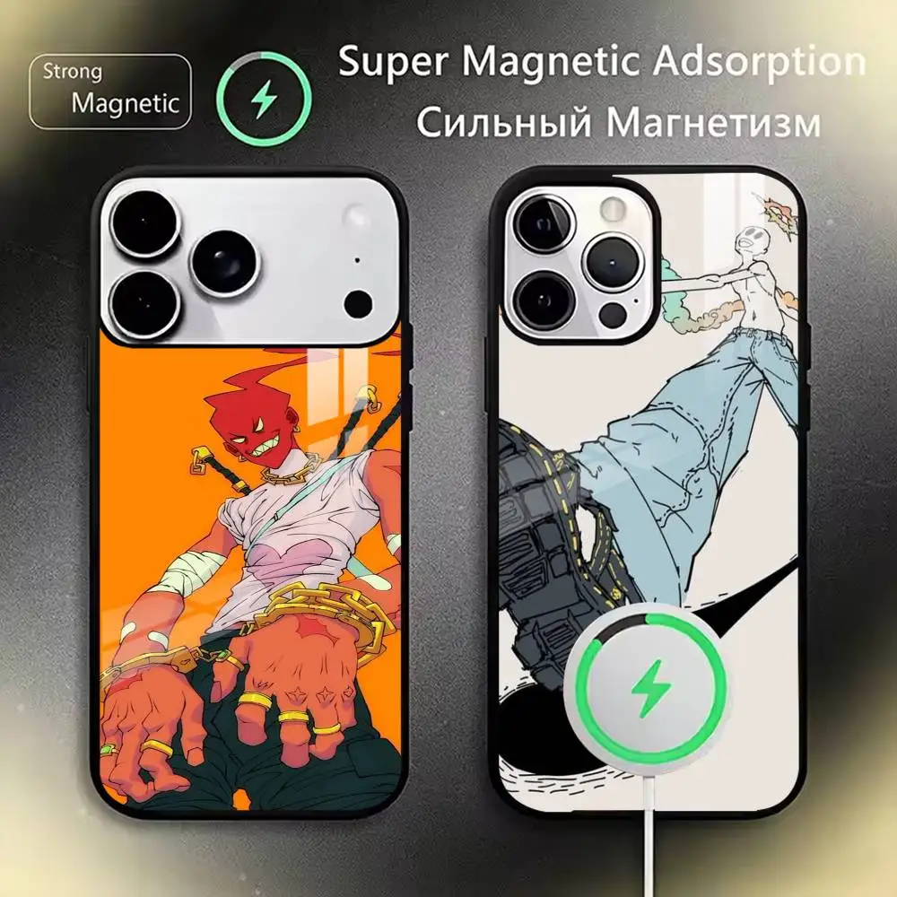 

Hip-hop Comic Character Sticker Phone Case For iPhone17,16,15,14,13,12,11 Plus,Pro Magnetic with Magsafe Wireless Charging