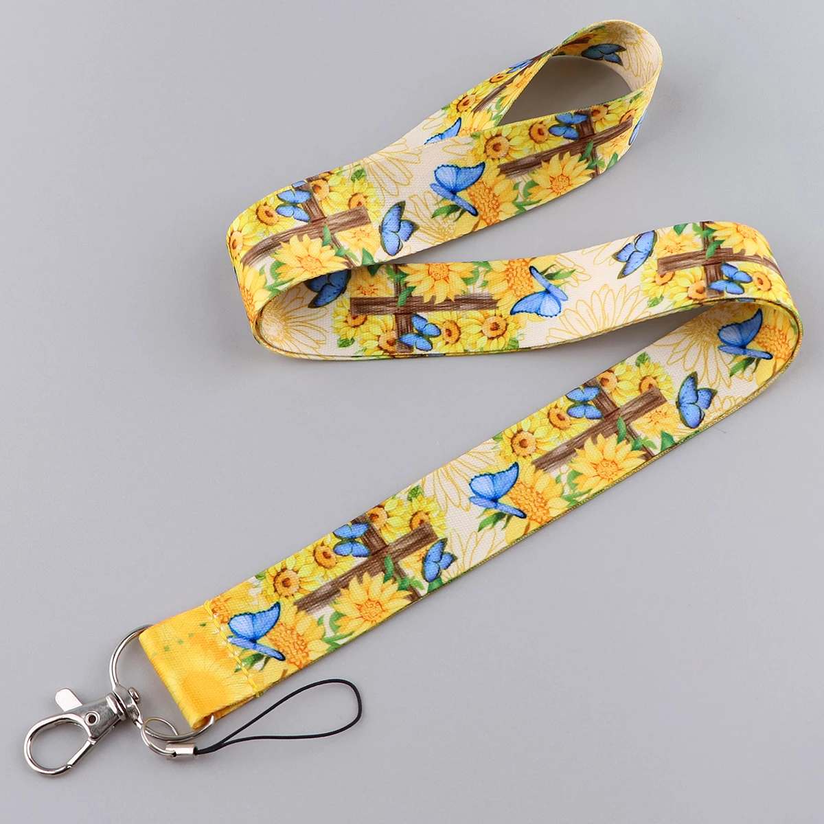 

Butterflies and Sunflowers Lanyards for Key Neck Strap For Card Badge Gym Keychain DIY Hanging Rope Phone Accessories Gifts
