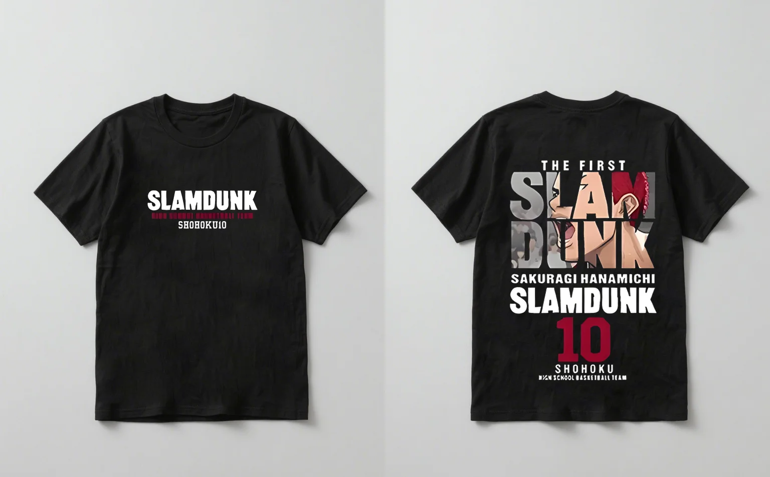 

The latest 2025 fashionable black Slam Dunk anime print short-sleeved T-shirt and casual round-neck tops for both men and women