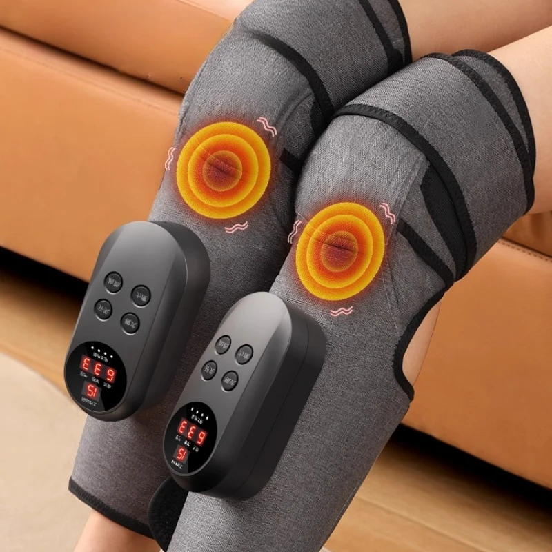 

Wireless Knee Massager with 3Airbag Compression Heat Therapy 3Timer Modes Vibration Settings Portable Design for Travel/Office