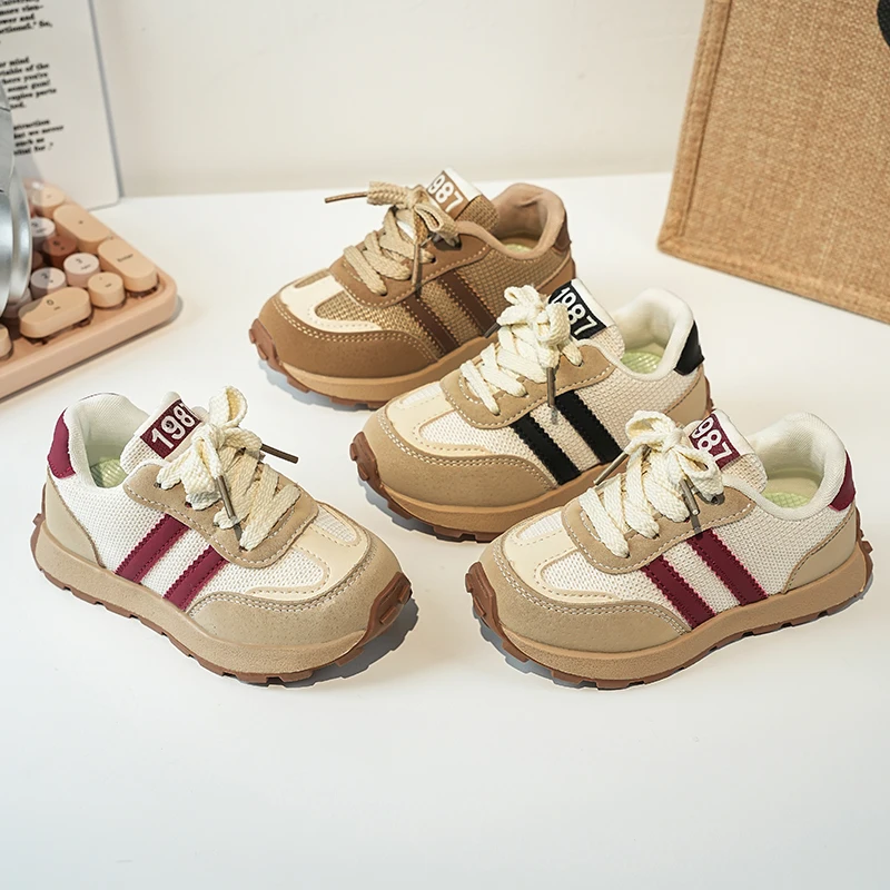 Baskets en cuir PU pour enfants, chaussures de sport ergonomiques imperméables pour bébés garçons et filles, baskets de course pour enfants
