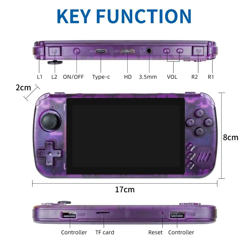 X39 Pro Handheld Game Console 4.5-Inch IPS Screen Support Wired Controllers With 3000mAh Rechargeable Battery Gaming Machine