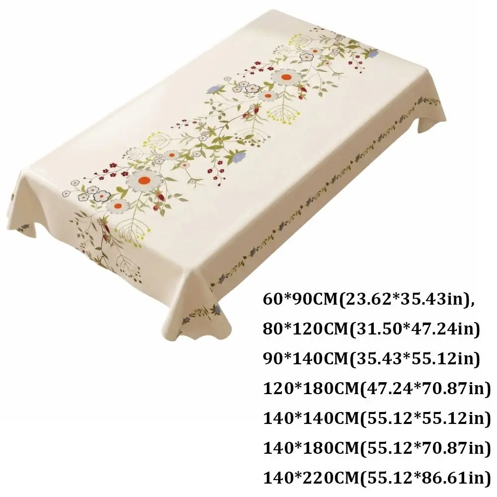 New PVC Tablecloths Oil-proof Waterproof Table Cover Elegant Advanced Table Cloth for Kitchen Dining Table