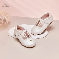 Dave Bella Girl's Princess Autumn Leather White Rabbit Ears Design Kids Shoes Rubber Sole Children Causls Shoes DB1240205