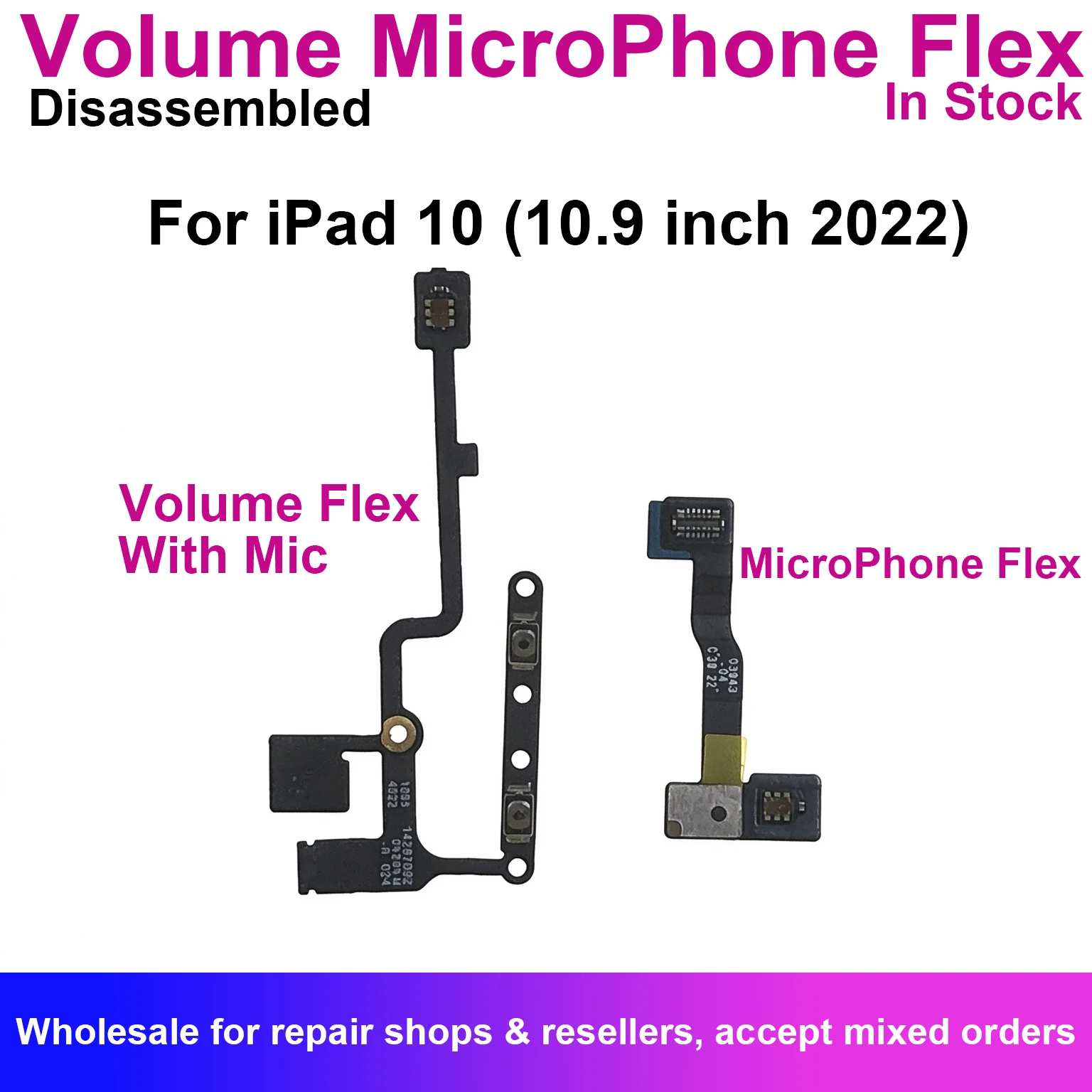 Volume Buttons Side Key MicroPhone Mic Flex Cable For iPad 10 10.9 inch 2022 A2696 A2757 ON OFF Mute Replacement Repair Parts