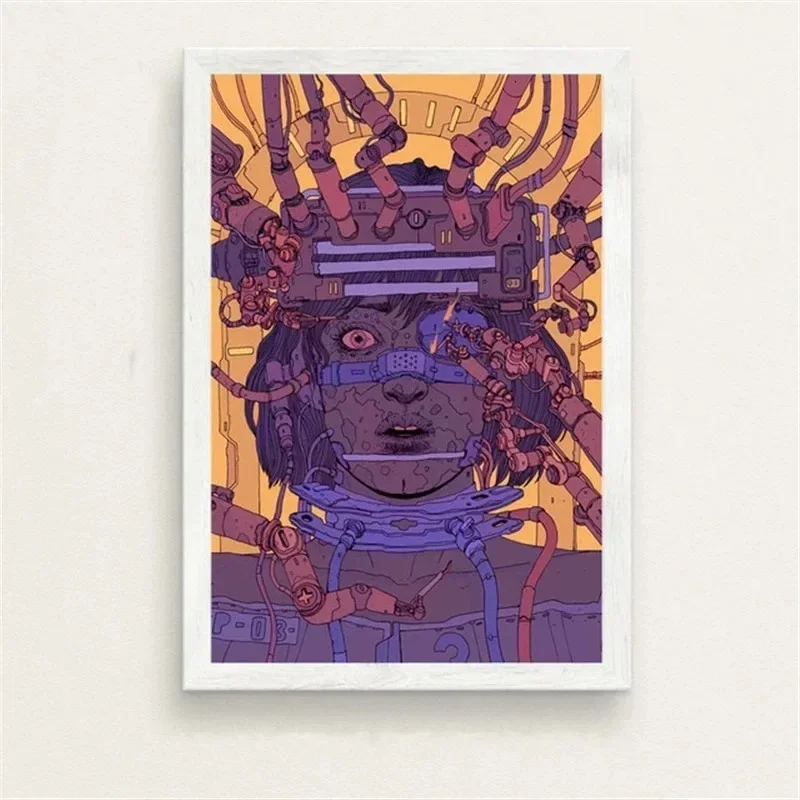 قماش اللوحة ويليام جيبسون فيلم Neuromancer الفيلم الكلاسيكي الخيال العلمي الفن خمر ستار ملصق جدار غرفة نوم غرفة المعيشة ديكور المنزل #2