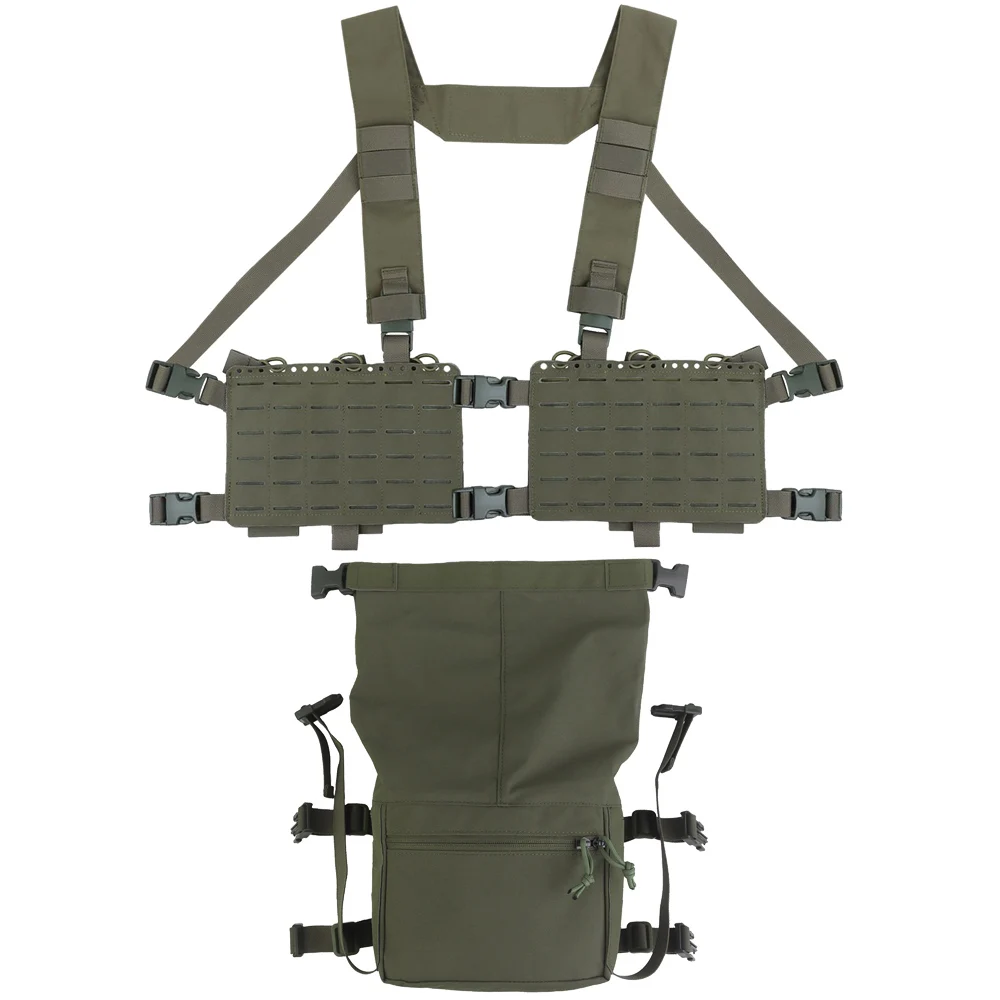 

Tactical 34 Alpha Chest Rig SS Style MOLLE System Hunting Chest Vest Carrier (LBV) with Expansion Backpack Alpha Kit Utility Bag