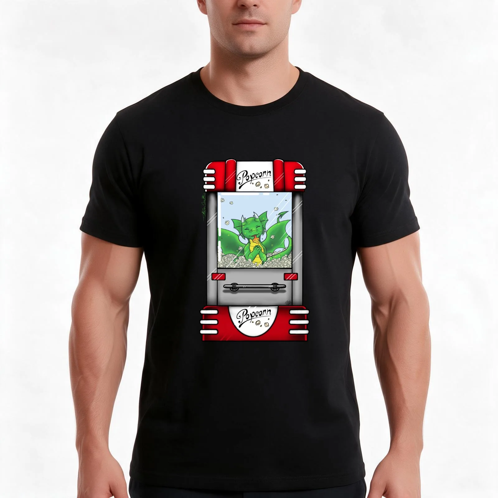 Kernel the Popcorn Roaster T-Shirt, Summer Casual Cotton Tee, Oversized Streetwear Tops, Vintage Graphic Print, Unisex Men Women