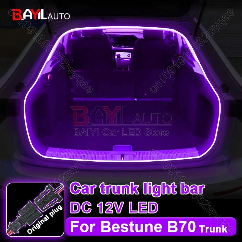 For Bestune B70 Trunk Light Strip, Car Decor Ambient LED, Automatic On/Off Tailgate Lighting For T99 B70 X40T55 car Accessories