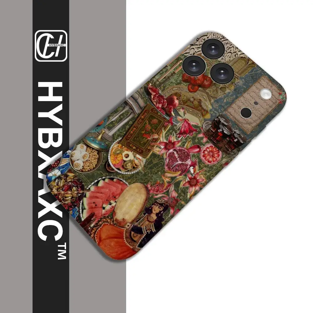 Coque de téléphone en matière souple à couverture intégrale avec motif artistique d'histoire iranienne pour iPhone 17, 16, 15, 14, 17 Air, 16e, 13 Pro MAX