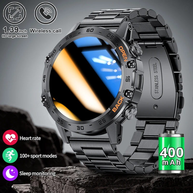 

LIGE оригинальные мужские умные часы с Bluetooth и вызовом, фитнес-часы, водонепроницаемые спортивные мужские военные умные часы для Xiaomi Android 2024