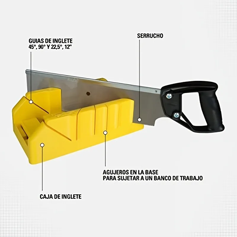 1Pc 45/90 Degree 1pcs Wood Cutting Clamping Miter Saw Box Woodworking Angle Cutting For Carpenter Gypsum Oblique Cutting Tool