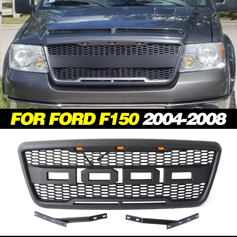 Auto Parts Grill With Led Lights Front Bumper Grille Modification F-150 Raptor Fit For Ford F150 2004-2008 2005 2006 2007