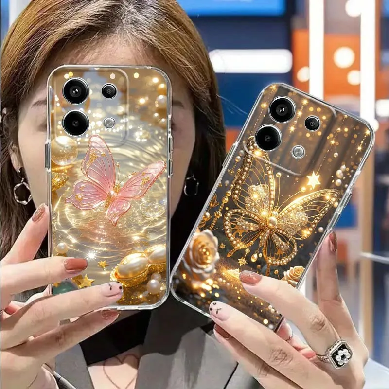 

Fashion Butterfly Design Phone Case For Xiaomi Mi Poco M8 M6 F2 F3 F4 F5 F6 X5 X6 X7 Pro Protection Transparent