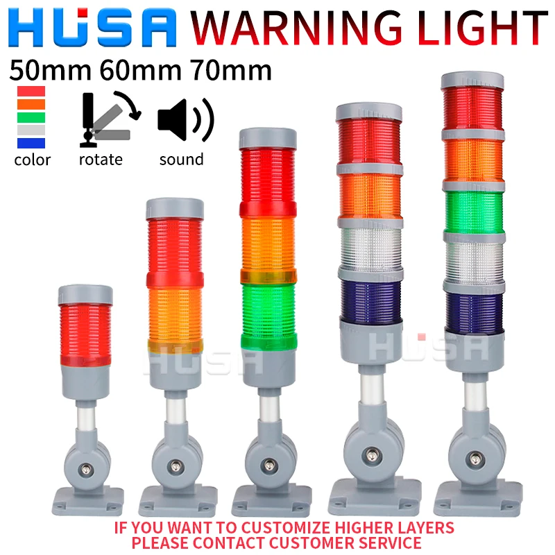 warning light industrial for CNC Rotatable 180° Stack light Red Orange  Green white  machine DC12-24V Steady flashing light LED