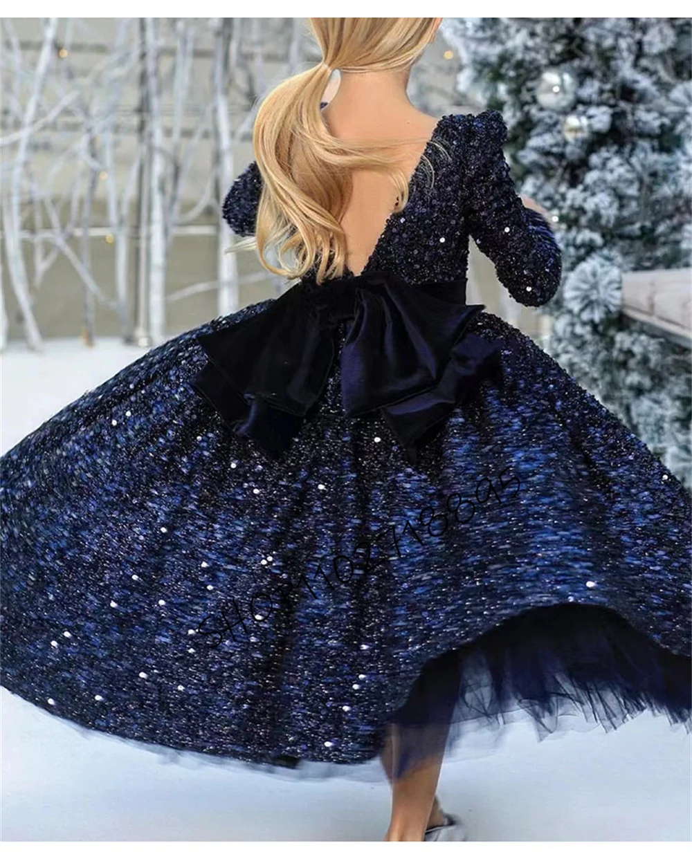 Vestido de lentejuelas de princesa de flores para niñas, vestido de fiesta de Navidad para bebés, Vestidos elegantes para niños y adolescentes