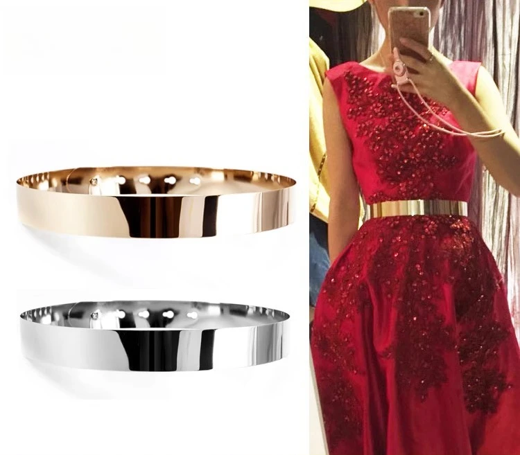 

Metal Belt Women's Decorative Waist Seal Gold Belt Silver Fashion Dress Dress Belt Versatile Accessories