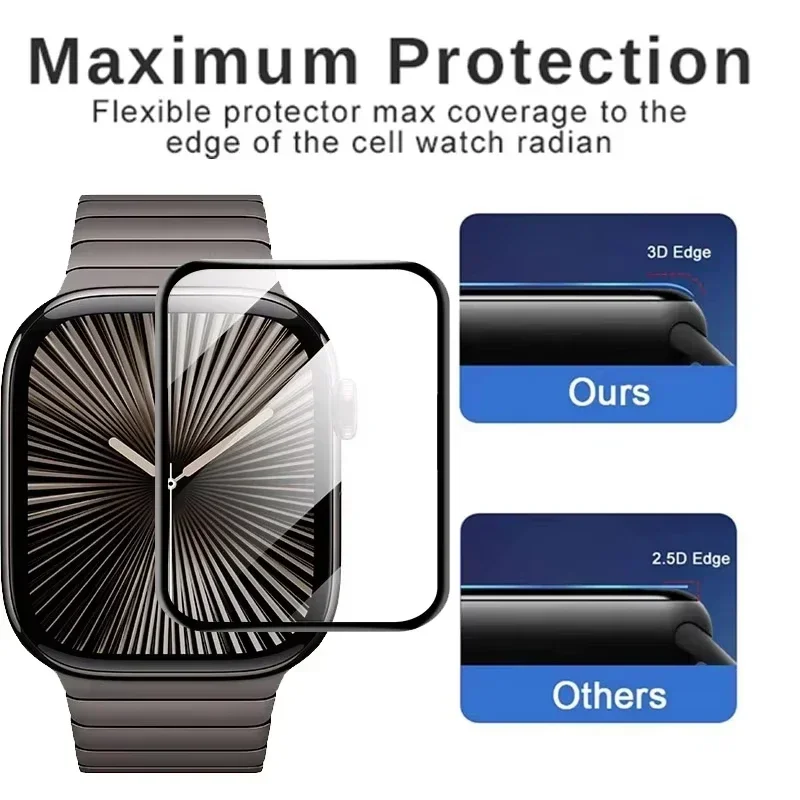 Screen Glass Protector Film For Apple Watch 10 46mm 42mm Ultra 2 49mm Soft Full Cover Film iWatch 9 8 7 6 5 45mm 41mm 44mm 40mm image 5