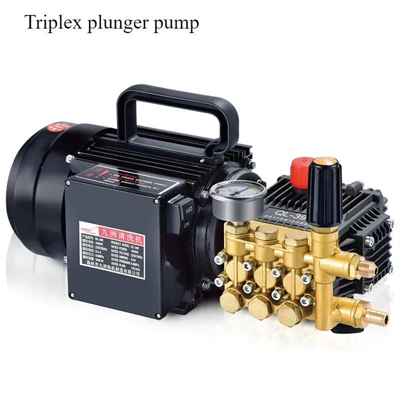 

QL-390 brass plated triplex plunger pump household washing machine high pressure washer car wash 1.6-1.8KW 80-100bar 10LPM