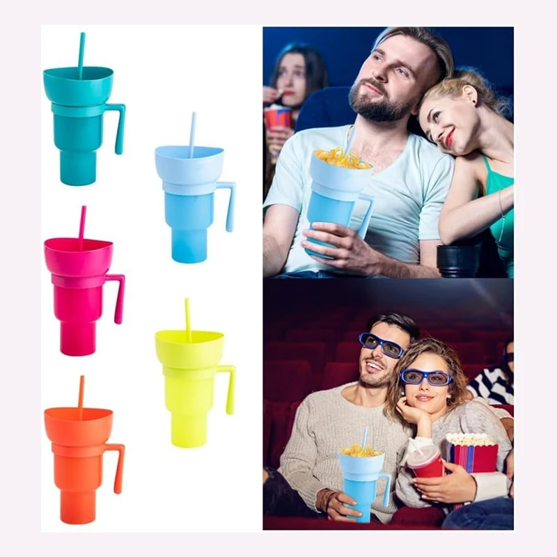 1PC Stadium Tumbler Popcorn Large Cup Snack Cup Multifunctional Cups 1000Ml