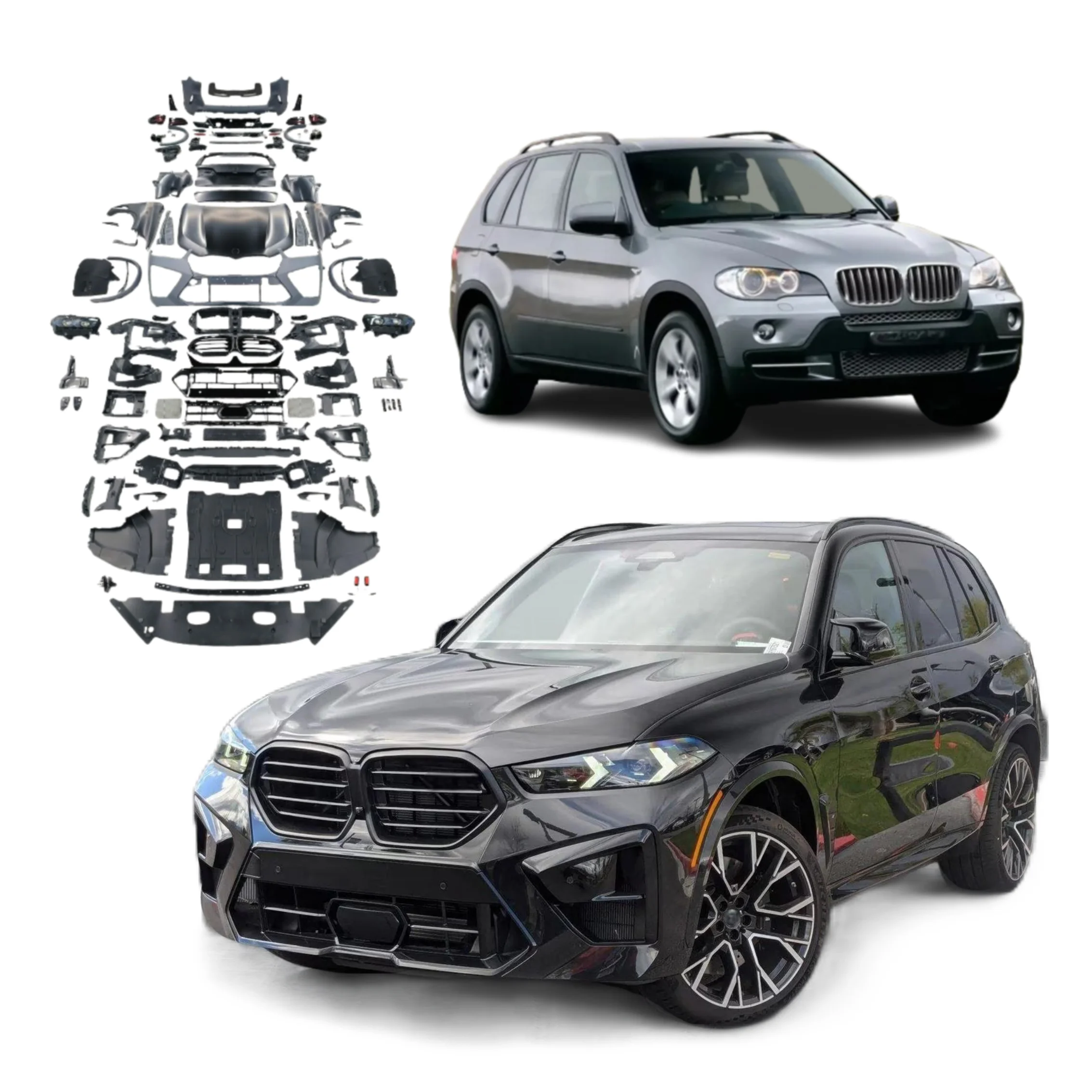 Easy Installation Bodykit for BMW X5 E70 2008-2013 Upgrade to G05 F95 X5M Car Accessories Bumper Led Headlights Plug and Play