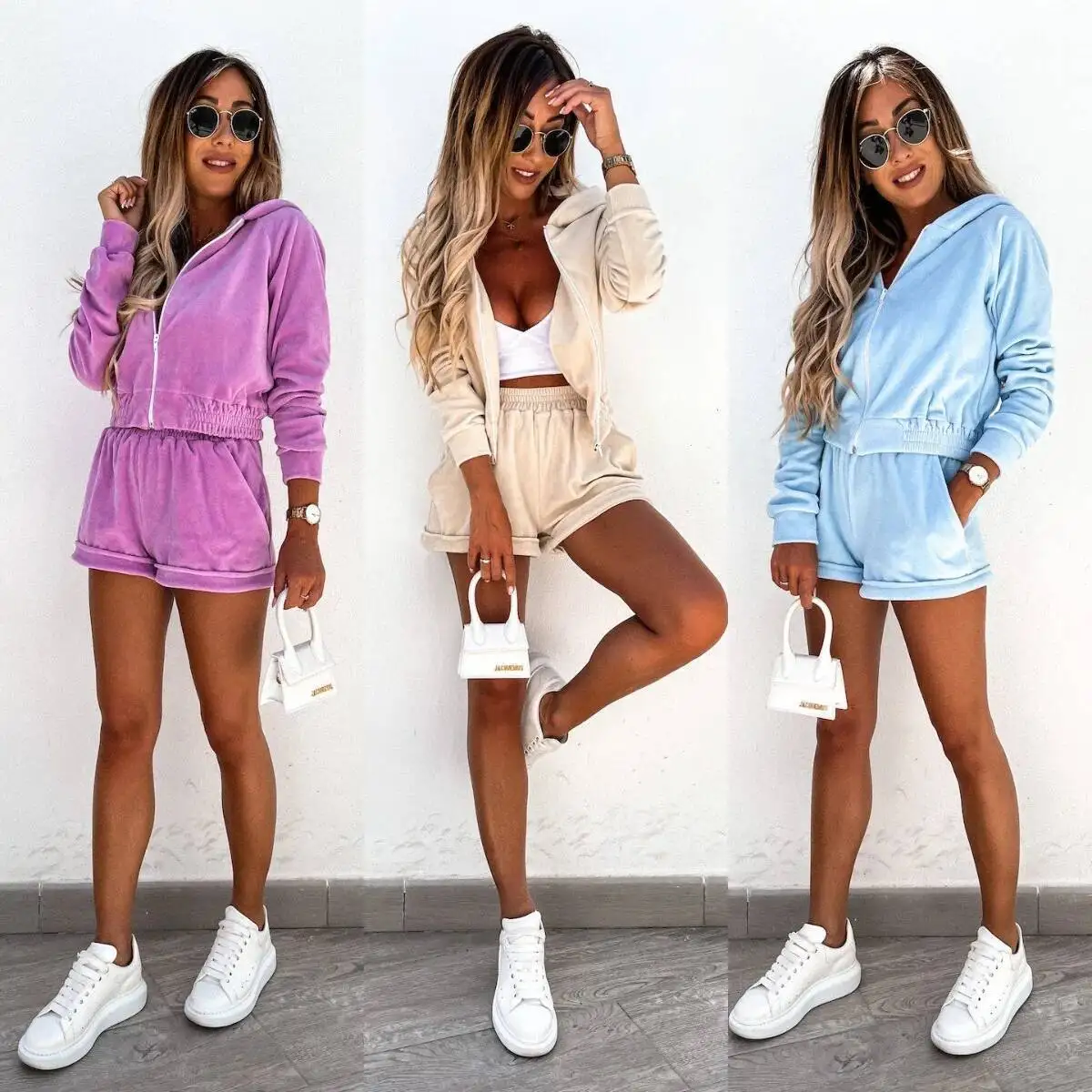 2024 heißer Verkauf neue Sport Casual Sommer Hoodie zweiteilige Shorts Set Damenbekleidung