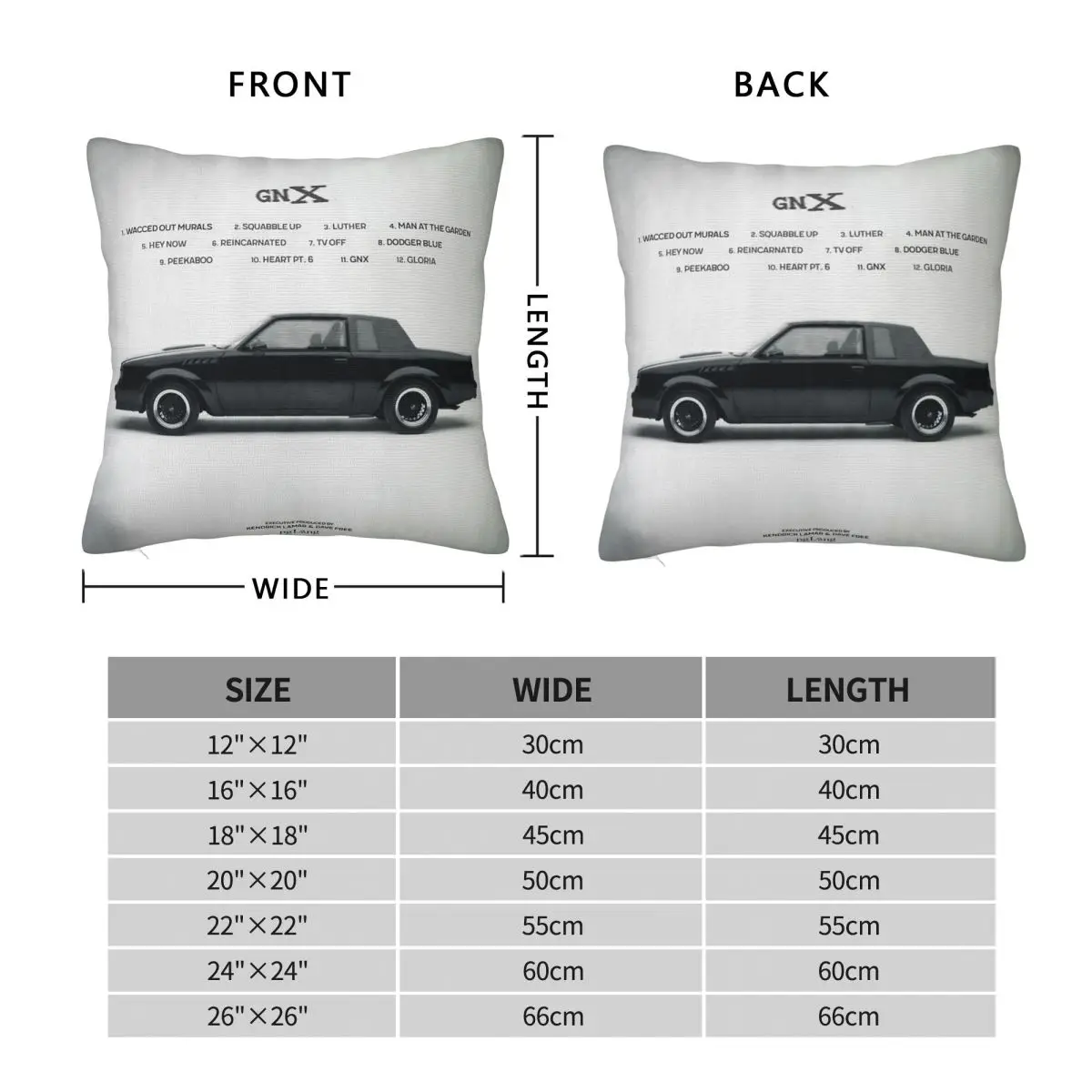 Kendrick Lamar Gnx Square Pillowcase Polyester Linen Velvet Pattern Zip Decorative Bed Cushion Cover 18