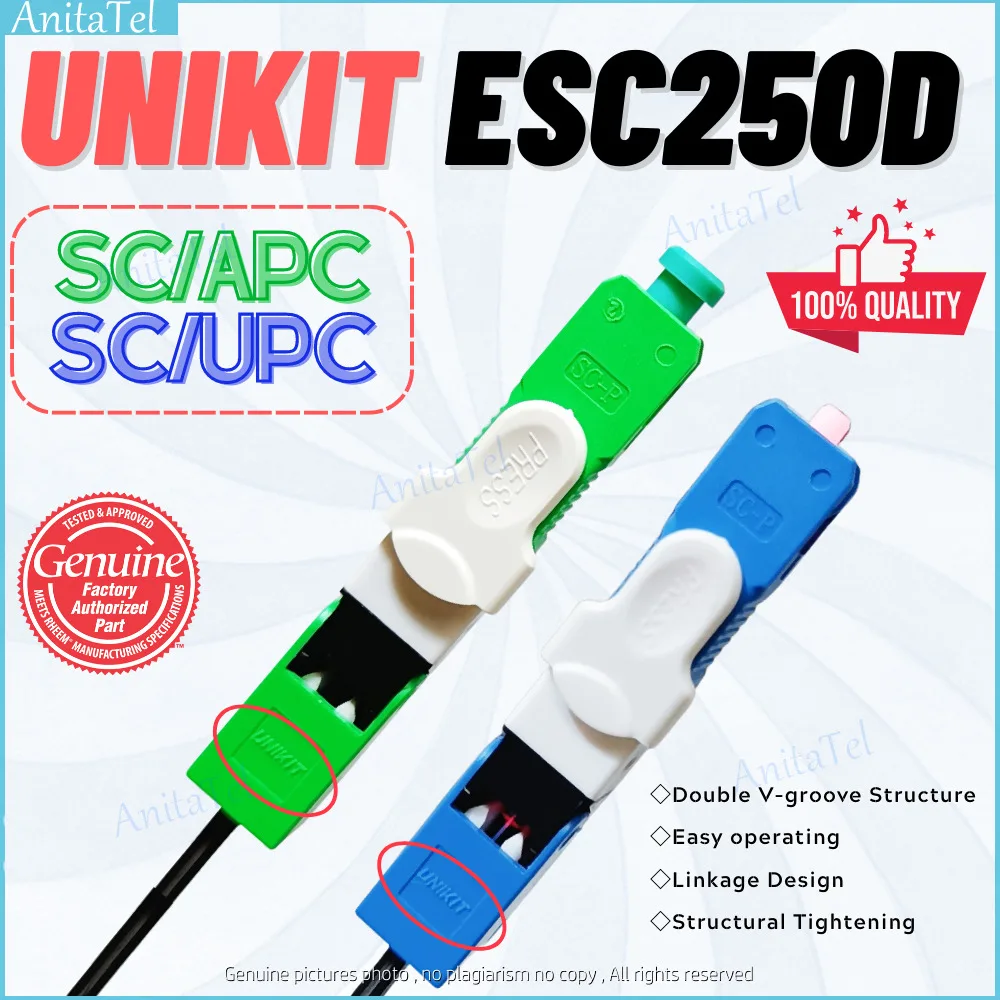 UNIKIT ESC250D SC/UPC SC/APC Fiber Optic Quick Connector SM Single-Mode FTTH Optical SC APC SC UPC Fiber Fast Connector