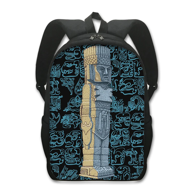 Moda Meksyk Aztec Art Pattern Plecak Maya Quetzalcoatl Bóg Torby szkolne Torba studencka na laptopa Hip Hop Plecaki Bookbag Prezent