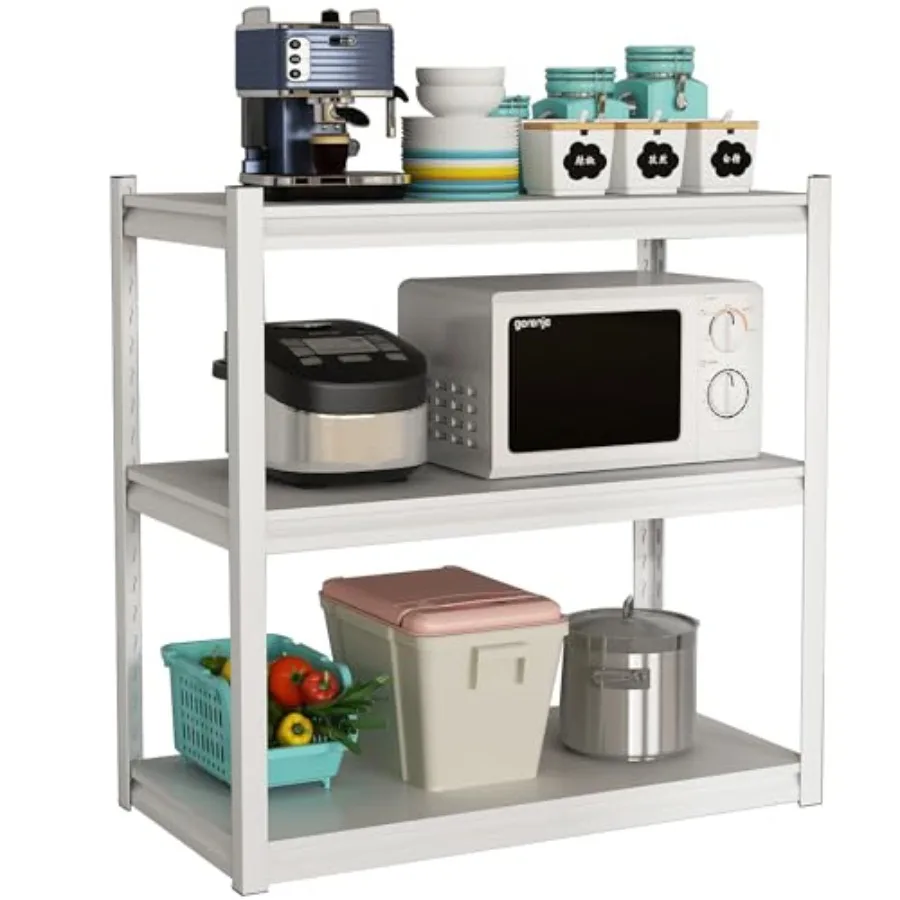 

Garage Shelving Adjustable 3 Tier Heavy Duty Metal Storage Shelves Adjustable Utility Rack Organization for Kitchen, Pantry, Cl