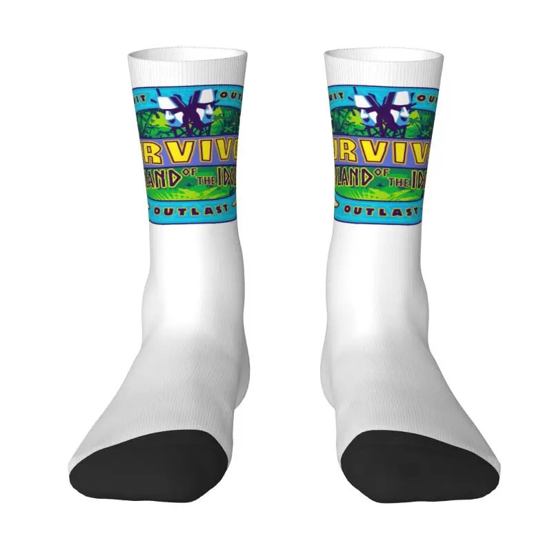 

Funny Printing Adventure Game TV Show Survivor Socks for Men Women Stretchy Summer Autumn Winter Crew Socks