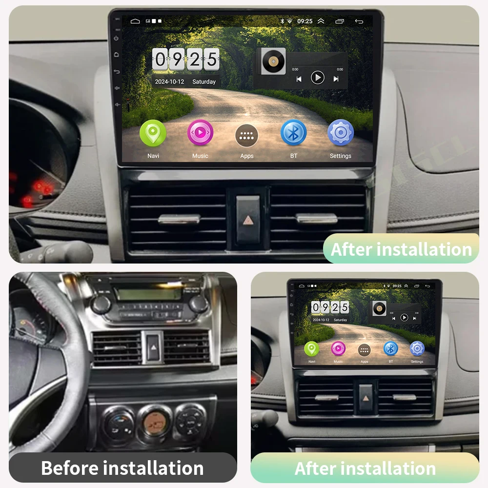 2 Din Android For Toyota Vios Yaris 2013 2014 2015 2016 Car Radio Multimedia DVD Player GPS Navigation Carplay Auto With Screen