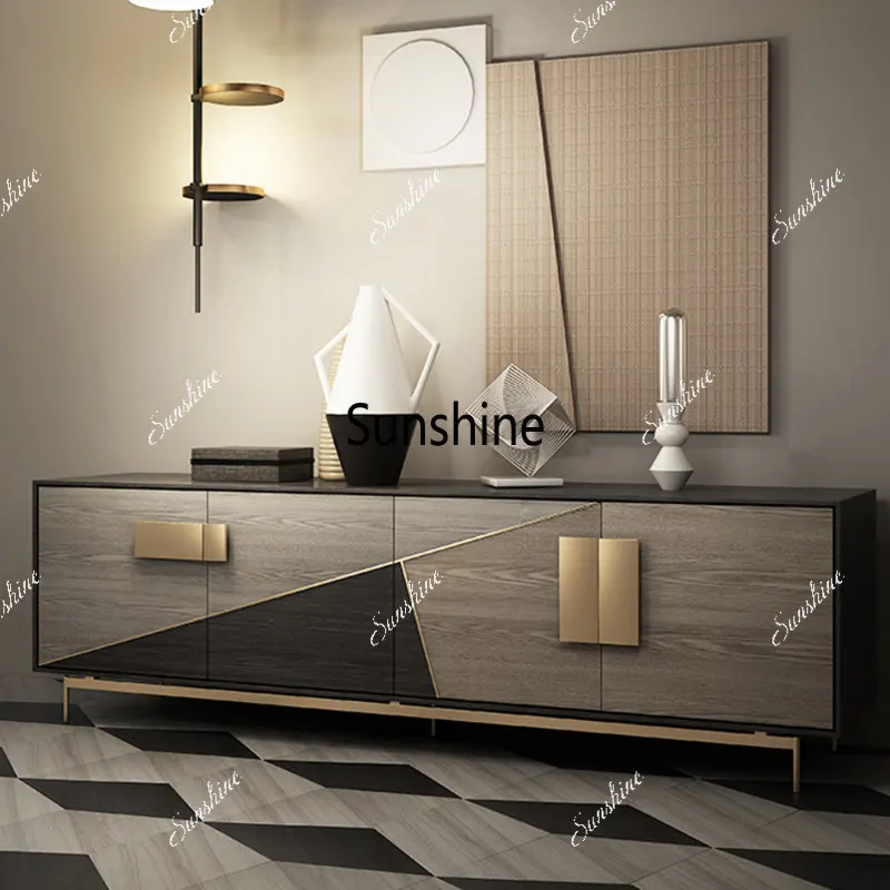 Light luxury post-modern simple home high-end American solid wood storage floor cabinet