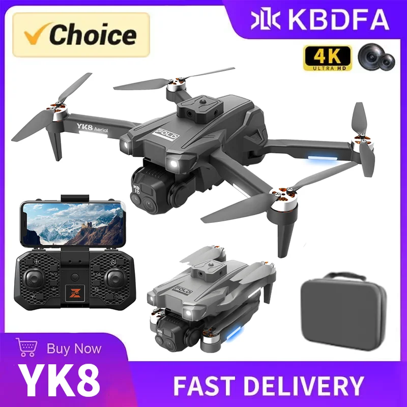 KBDFA YK8 Drone Professional 4K HD Camera Aerial Photography Brushless Motor Dron WIFI Lifting Obstacle Avoidance RC Quadcopter