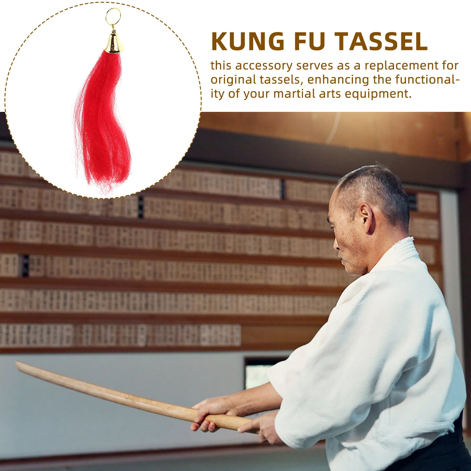 Stainless Steel Red Tassel Sword Accessory for Tai Kung Fu Martial Arts Performance Enhancement Compact Portable Bright