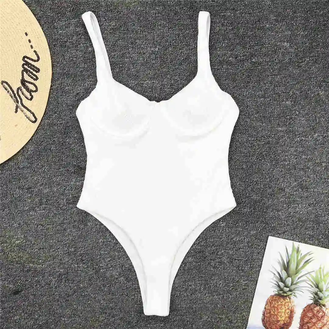 S - XL Neuer, sexy, hoch geschnittener Damen-Badeanzug mit Bügel, gerippt, einteilig, Badebekleidung für Damen, Badeanzug, Damen-Bodysuit V1607 – Detail 16